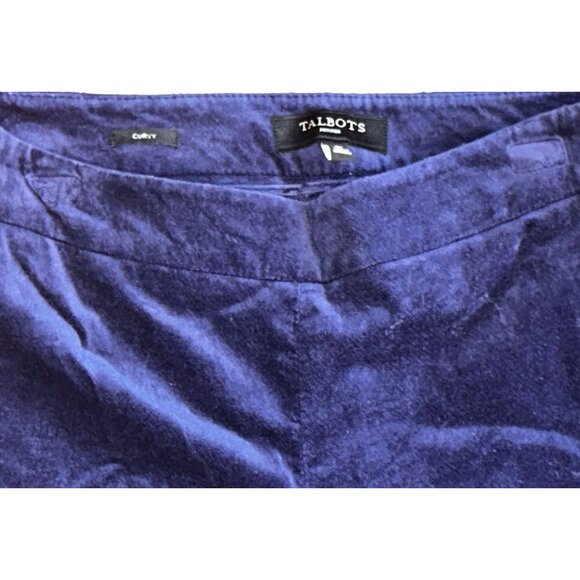 Talbots Petites Curvy Fit Velvet Ankle Pants in Blue Size 6P - Picture 5 of 6